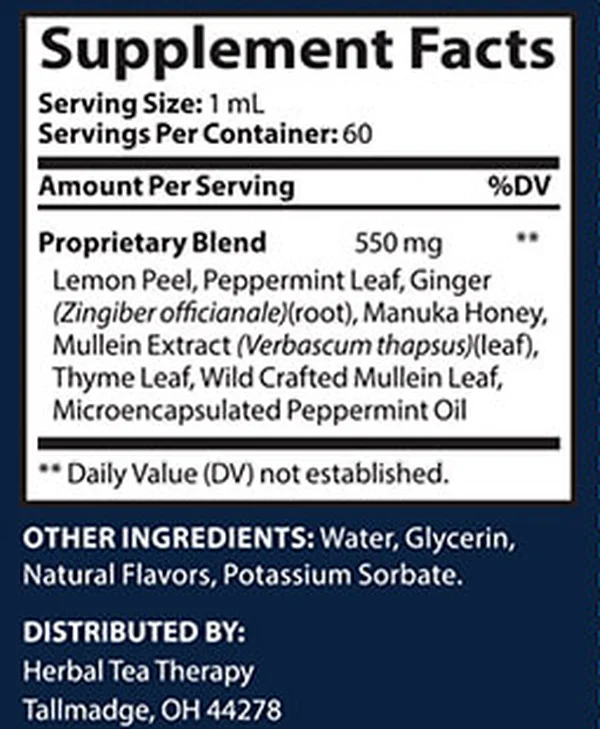 Breathe Supplement Facts label