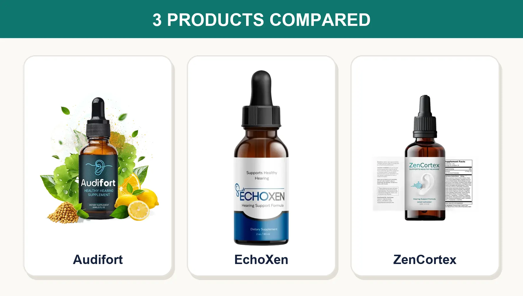 Audifort vs EchoXen vs ZenCortex (2026): Same Formula, Three Brands