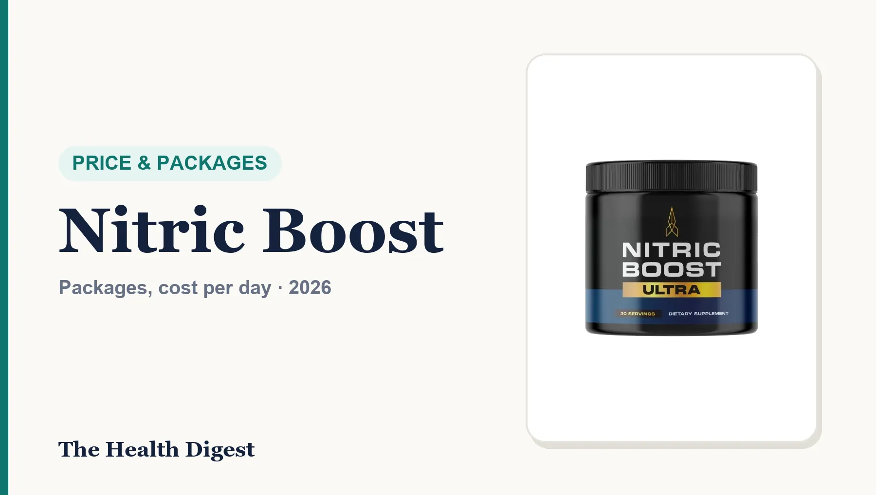 Nitric Boost Price (2026): Jar Packages, Cost per Day and Best Value