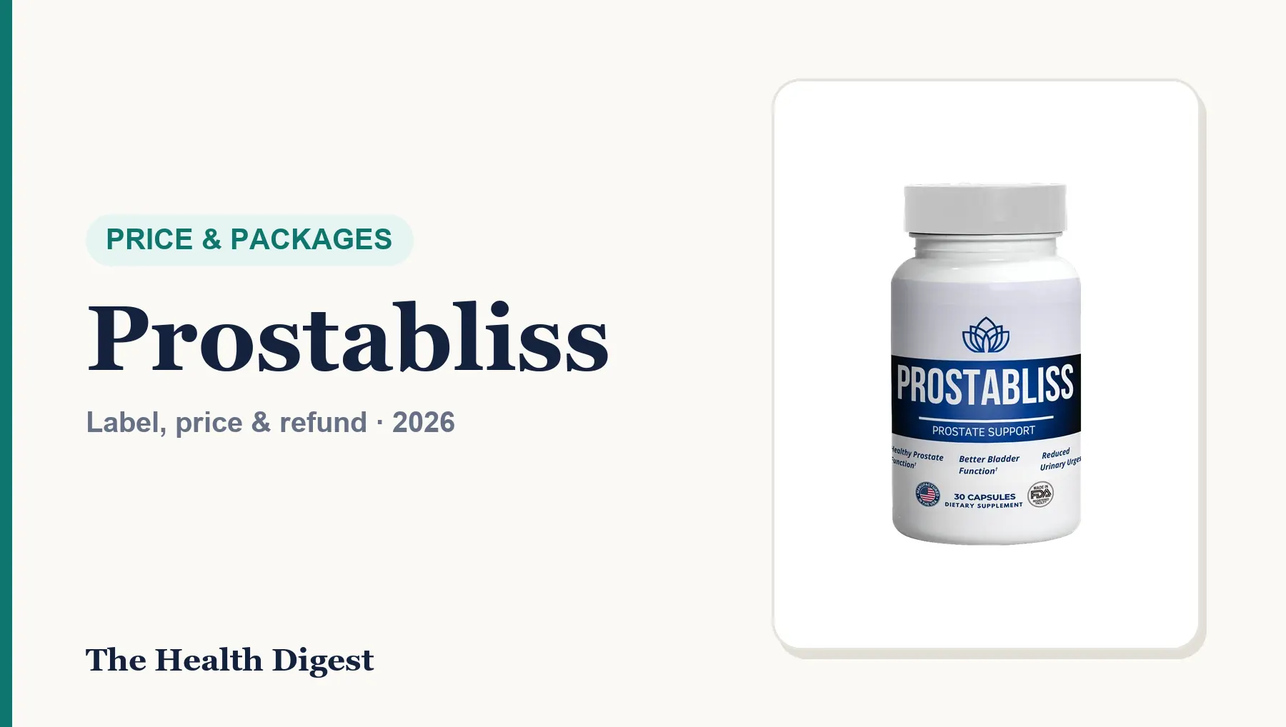 Prostabliss Price 2026: Packages, Cost per Day and Shipping