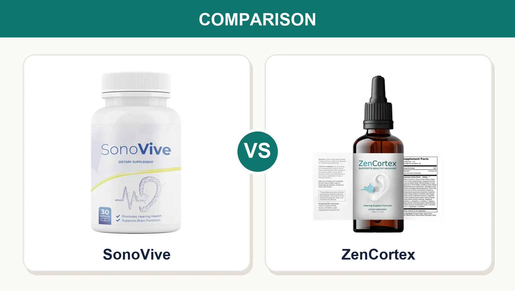 SonoVive vs ZenCortex (2026): Brain Formula vs Energy Blend for Tinnitus
