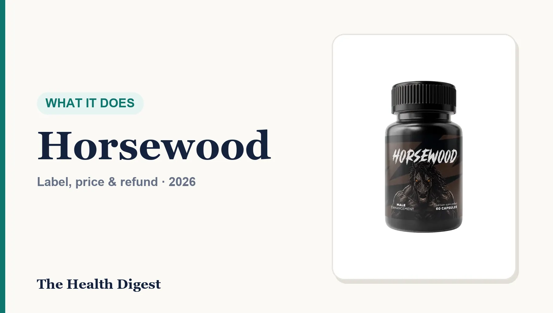 What Does Horsewood Do? Its Purpose, Ingredients and Limits