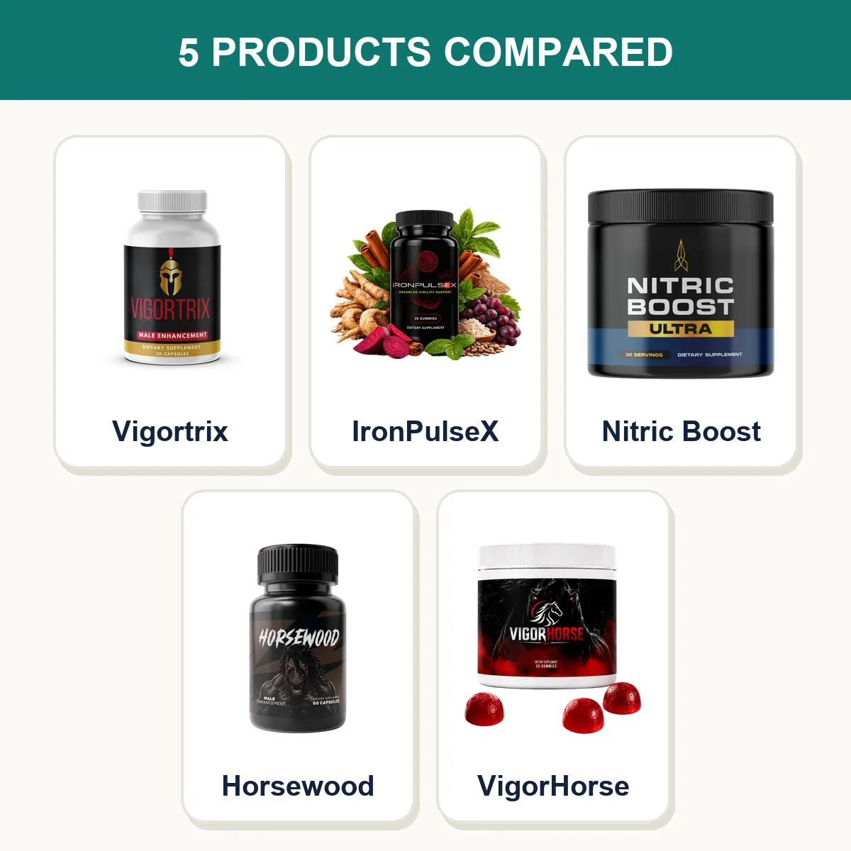 5 products compared