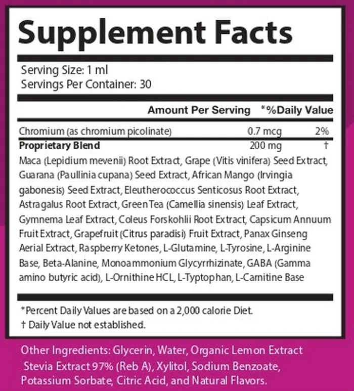 Glycovit Supplement Facts label