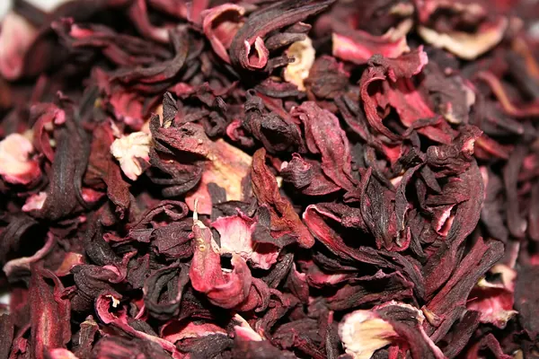 Dried hibiscus (Hibiscus sabdariffa) calyces