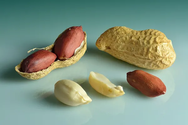 Peanuts in the shell, cracked open and shelled