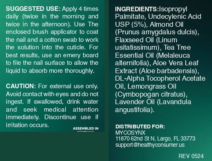 MycosynX product label