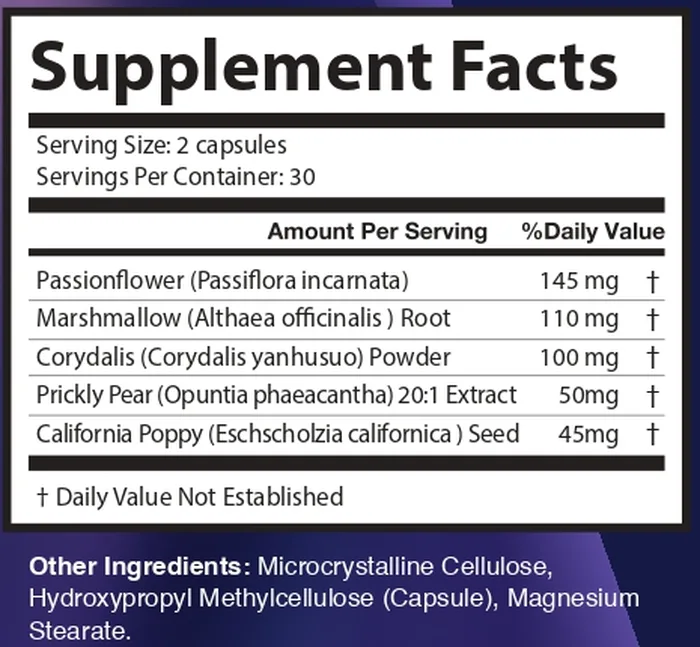 NerveCell Supplement Facts label