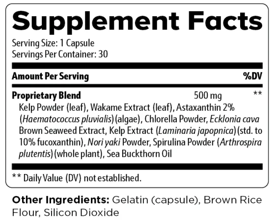OptiPlax Supplement Facts label