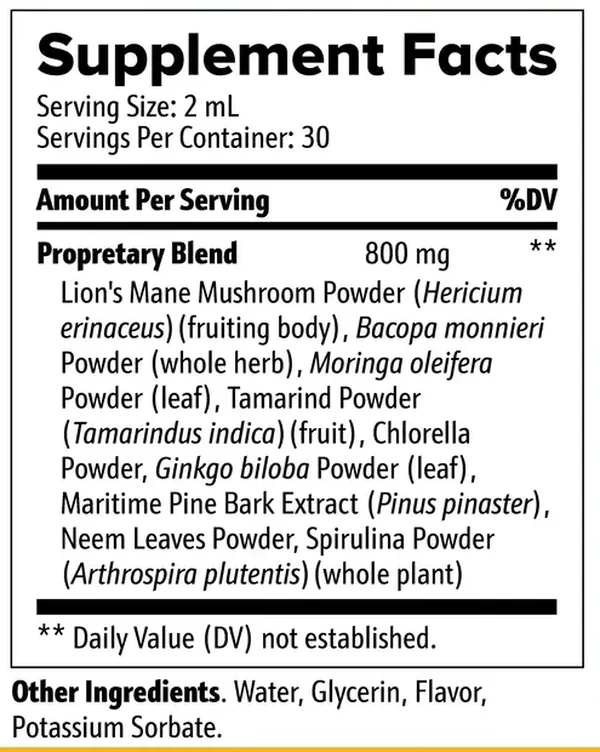 Pineal Guardian Supplement Facts label
