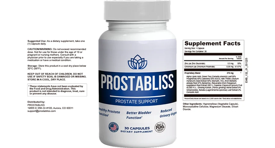Prostabliss Supplement Facts label