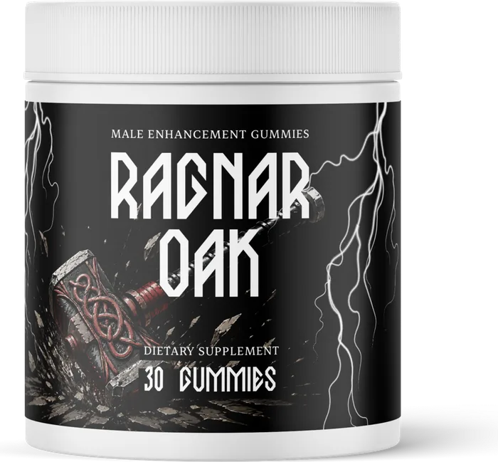 A jar of RagnarOak: 30 gummies, one gummy per serving.