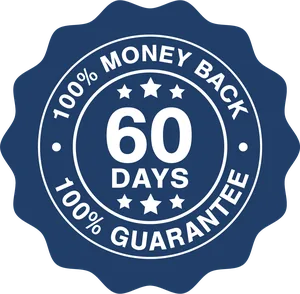 60-day money-back guarantee seal