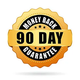 90-day money-back guarantee seal